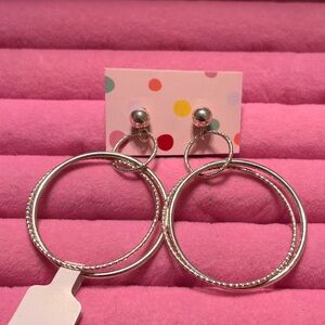 Sterling Silver triple Hoop post back Earrings